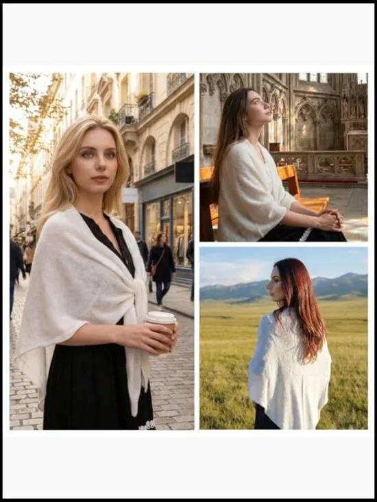 Cashmere Blend Shawl Wrap Oversized Pashmina Elegant Travel Scarf All-Season - Picture 6 of 7